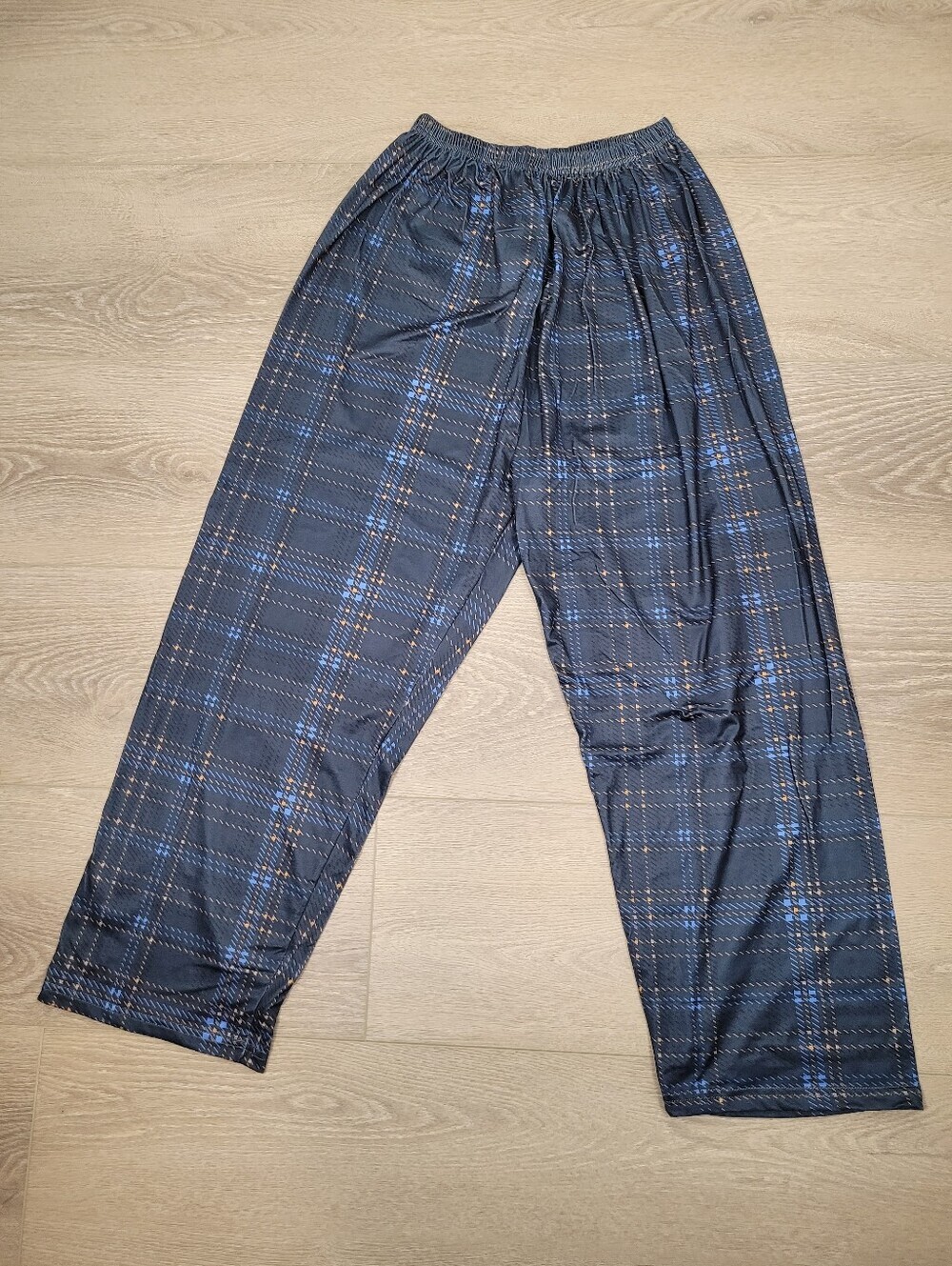 2/$20 Y2K Blue Plaid Pattern Pull Up Sweatpants Size: Small